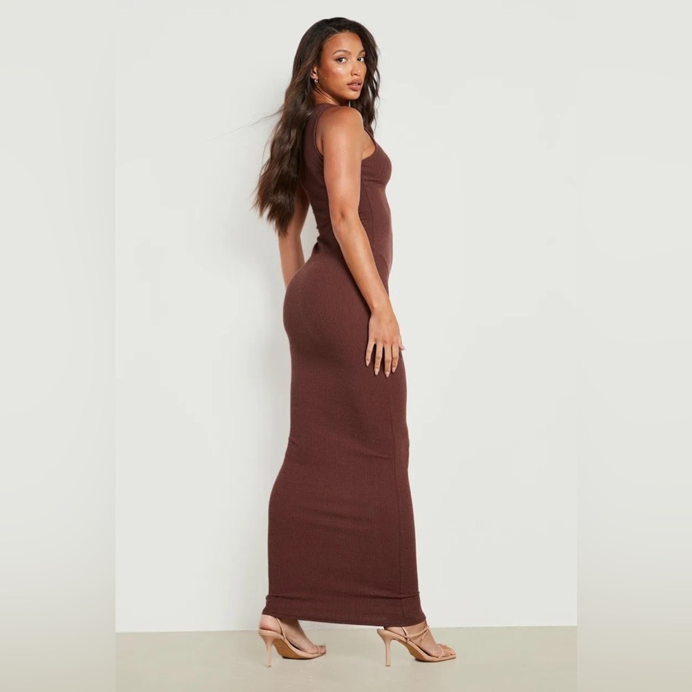 Elegant Brown Tall Sleeveless Maxi Dress